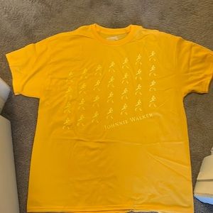NEW Johnnie Walker Scotch Whiskey yellow Tee Shirt